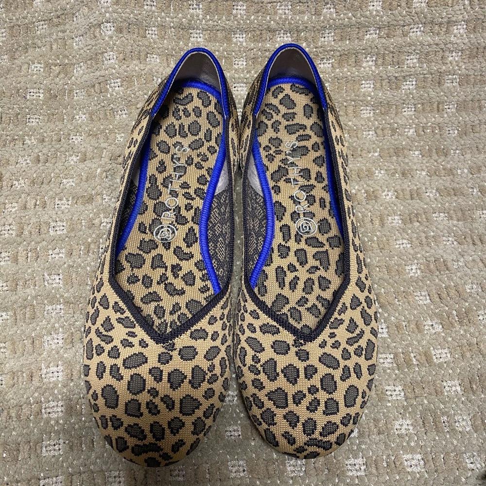 Rothy’s leopard print flat, size 11, hardly worn.